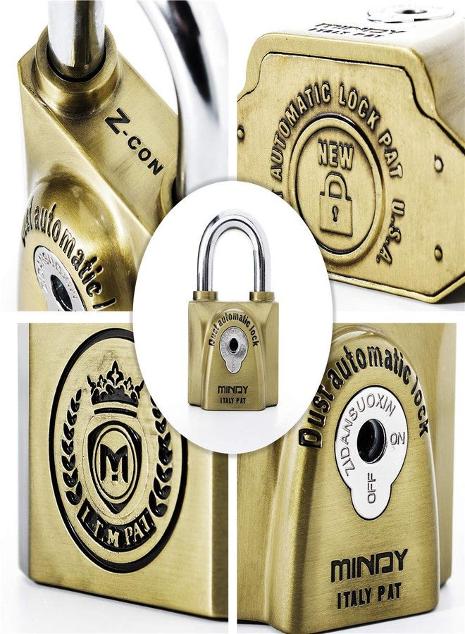 Mindy 60mm Heavy Duty Lock Warehouse Waterproof Keyed Padlock Top Security Lock with 4pcs Keys, Metalic finish, Brass - Image 5